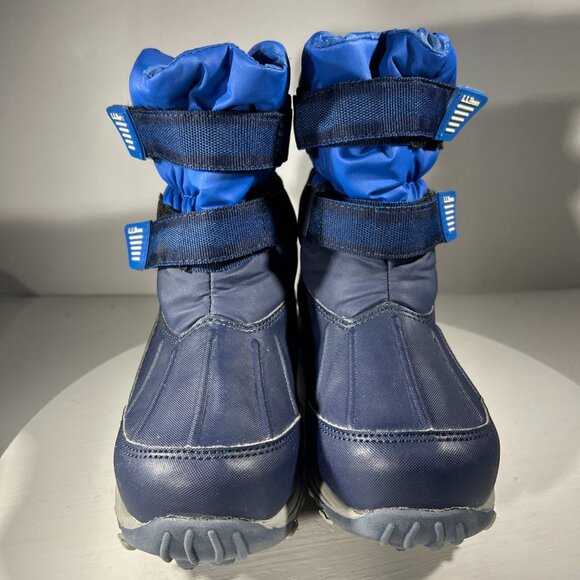 LL Bean Kids Boots Size 1 Rain Snow Winter Waterproof Warm Blue Duck Tread Calf - Picture 2 of 11